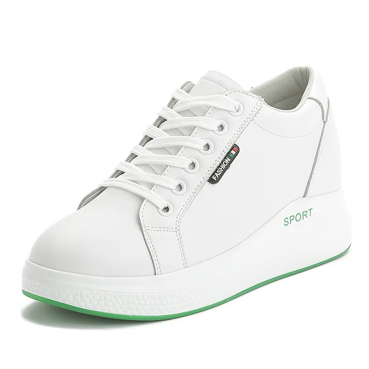 Las Zapatos Tacón Transpirable 2019new Blanco Plano Baitao Ganado Aumento Primavera De Ocio Fondo Calzado Deportes Interior Mujeres Viento 7qatTx
