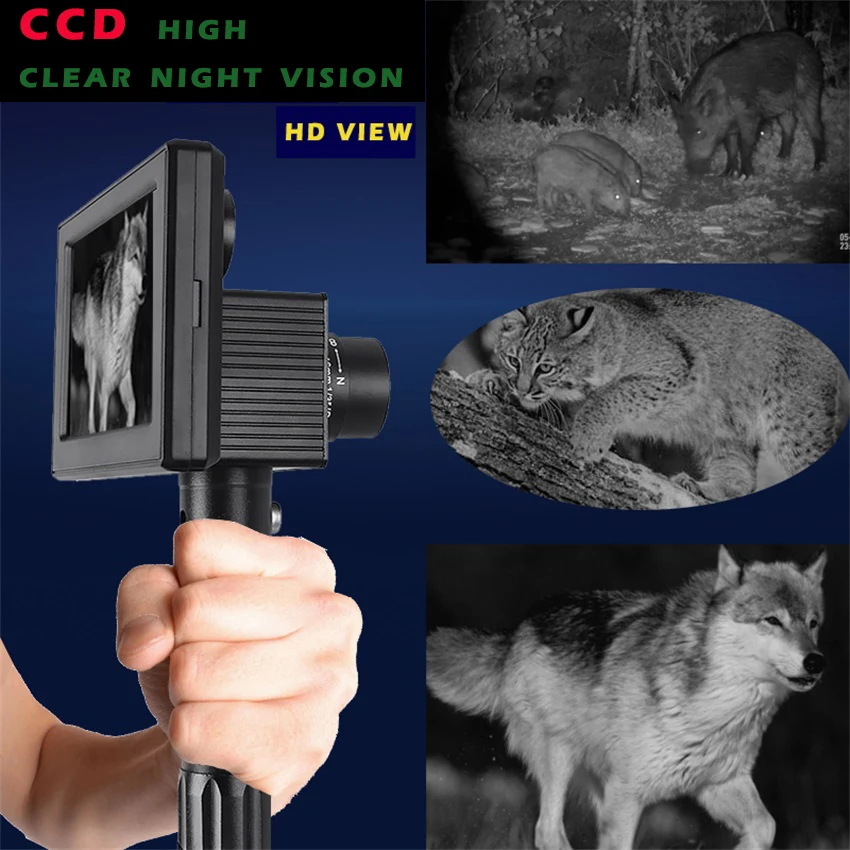

High definition infrared night vision system dual perspective non thermal imager digital screen hand held real night vision