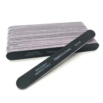 

10pcs Professional Black Nail File 100/180 Manicure Art Nail File Cuticle Remover Buffer Nail Art Sets Lime Per Unghie