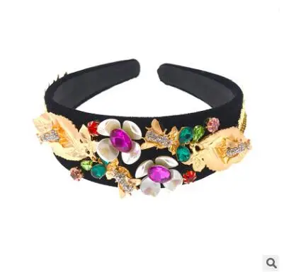 

women Retro belt hairbands hoop color rhinestone super black hairpin Baroque headbands hair accessories