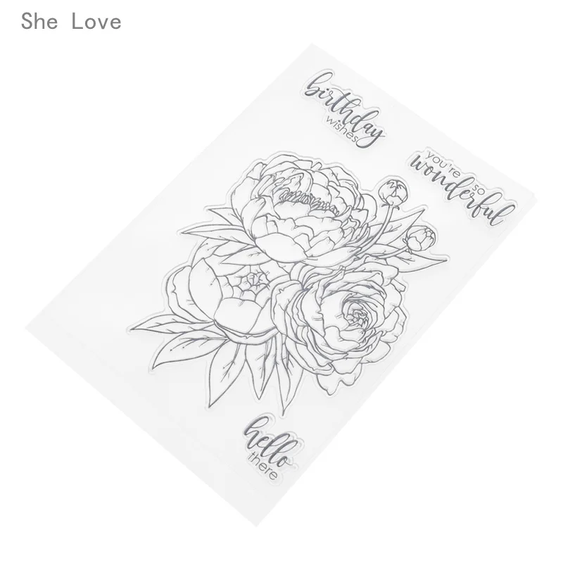 Chzimade Fleur Joyeux Anniversaire Transparent Tampon Clair Pour Bricolage Scrapbooking Carte Decorative Gaufrage Fond Feuille Aliexpress