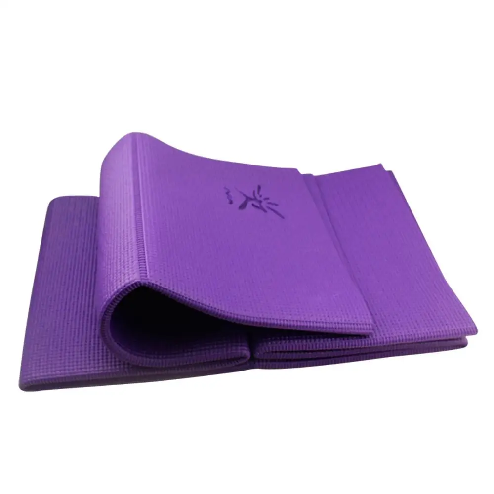 Дорожный Коврик для йоги, Тренировочный Коврик толщиной 4 мм, эко ТПЭ, коврик для йоги, нескользящий складной коврик для упражнений, фитнеса, пилатеса, 173 см* 61 см - Цвет: Розовый