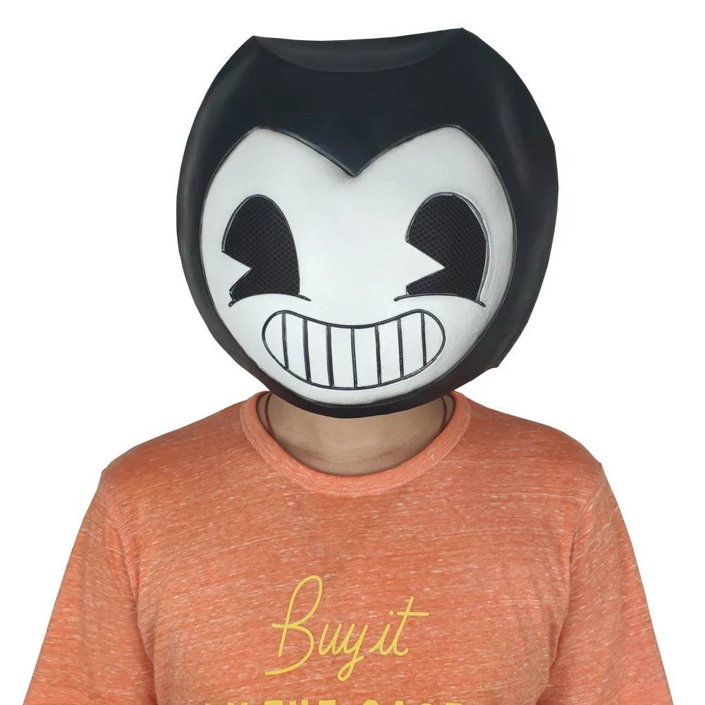 Game Bendy Mask Cosplay Costume Prop Halloween Party Latex Masks Helmet