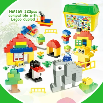 

123/100/82PCS Big House Building Blocks Self-locking Bricks DIY toys Children Early Learning Enlighten compatible with dduplo