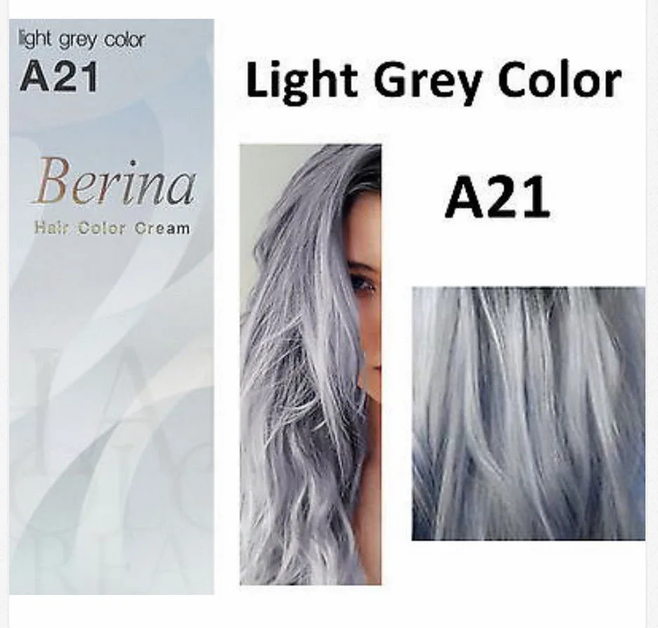 BERINA Professional крем для волос-Перманентная краска цвет A21: светильник Серый