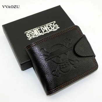 

New Cartoon Short One Piece Anime Wallet Men Women Credit Card Holder Billetera Money Bag with Skull Logo