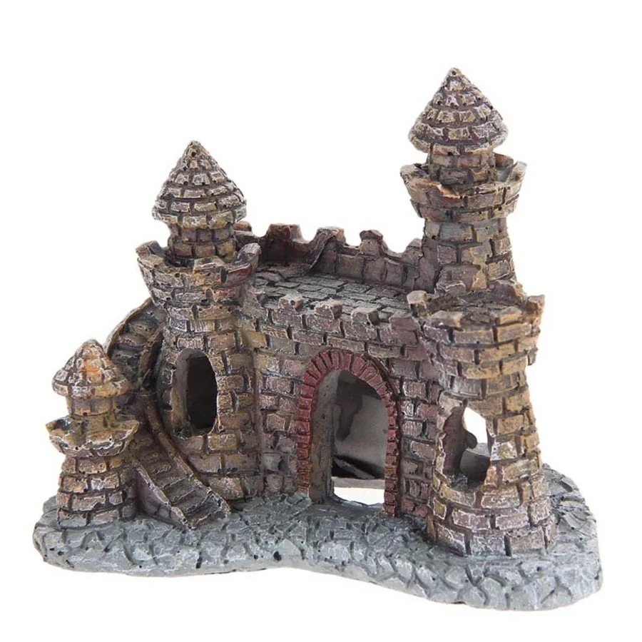 

Cartoon Castle Resin Aquariums Ornaments Castle Tower Fish Tank Decorations Accessories Waterscape Decor Free Shipping