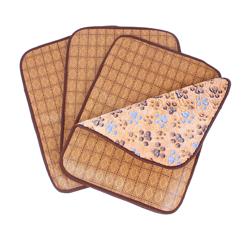 

Hot Wooden Summer Pet Beds For Small Dogs Cats Antislip Cooling Cozy Sleeping Pad Mat Size M L Dog Bed Mats Blanket Pet Supplies