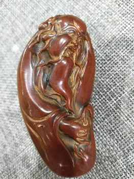 

Antique carving Buddha Maitreya wealth longevity hand pieces too lucky Pendant