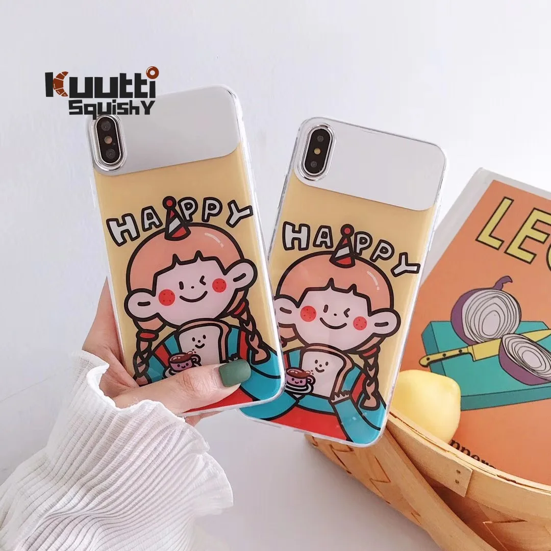 Kuutti мягкий милый чехол для телефона из ТПУ в Корейском стиле с рисунком девочек