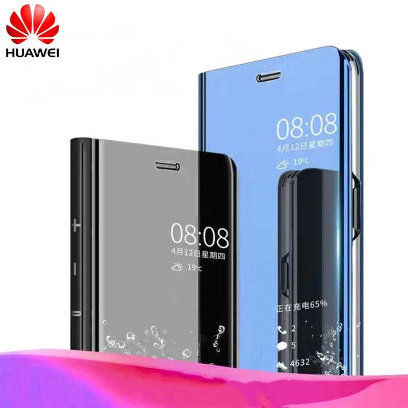 

P Smart Clear View Mirror Case For Huawei P8 P9 P10 P20 Lite 2017 Plus For Mate 10 20 lite pro honor 10 9 8 nova 3 3i flip Case.