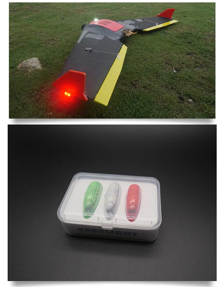Luz de Navegação sem Fio 2 para rc Easylight Posição Levou Versão Avião Parte Vermelho Verde Led Branco 3 Pçs - Set Luz 4 Peças e Acessórios