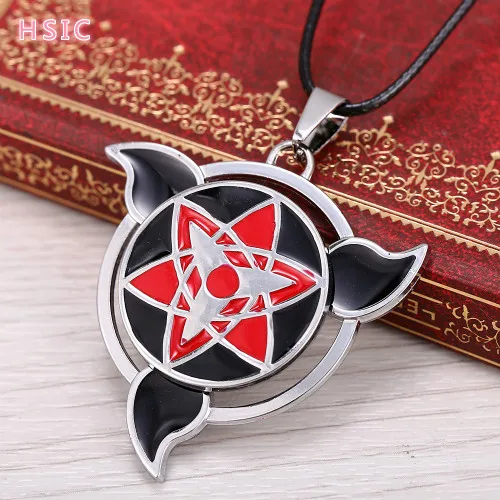 Us 193 28 Offhsic Dropshipping Naruto Necklace Rotatable Uchiha Sasuke Mangekyou Sharingan Pendant Necklace Christmas Gifts Hc10452 In Pendant