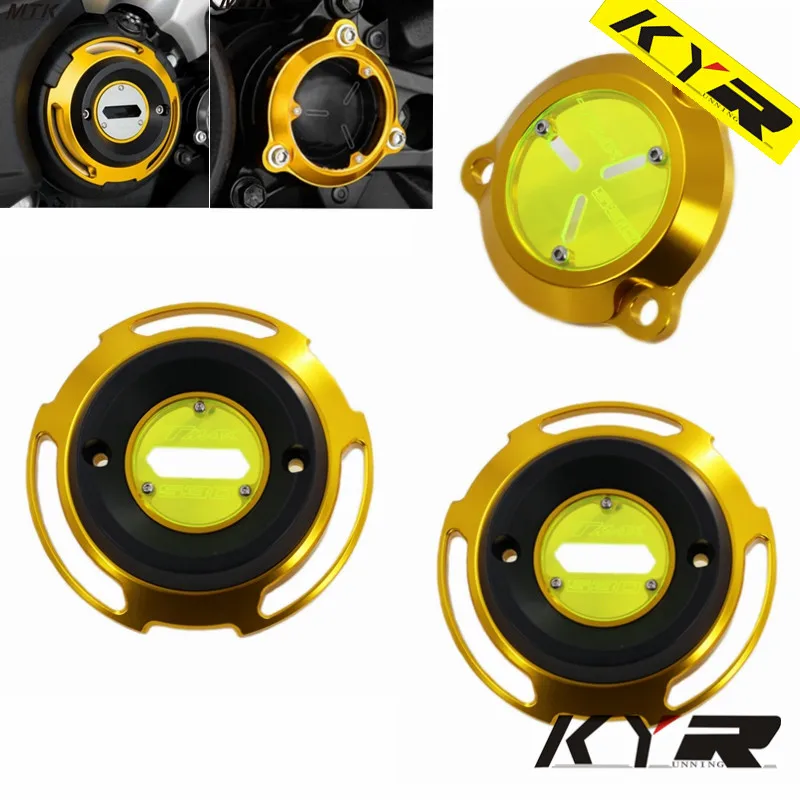 

KYRUNNING Motorcycle For Yamaha TMAX530 TMAX 530 DX SX 2017-2018 CNC Engine Protective Cover TMAX Engine Stator Cover With logo