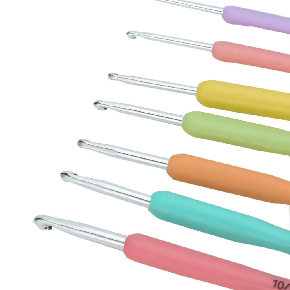 TPR силиконовая Мягкая ручка алюминиевая вязальная Пряжа иглы для домашнего вязания инструменты смешанные цвета
