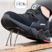 Прямая поставка; мужские и женские защитные ботинки со стальным носком; небьющиеся дышащие рабочие кроссовки CS-626