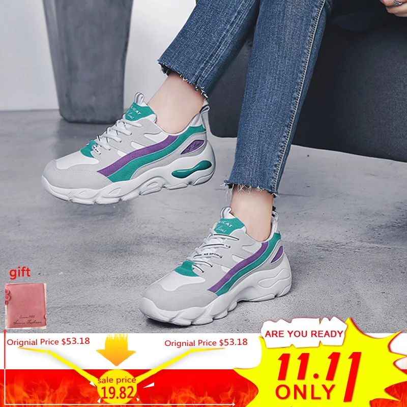 

Womens Casual Shoes Sneakers Dad Shoes Women Flats Moccasin Casual Shoe Fashion Sneaker PU Leather Platform Lady Chunky Sneakers