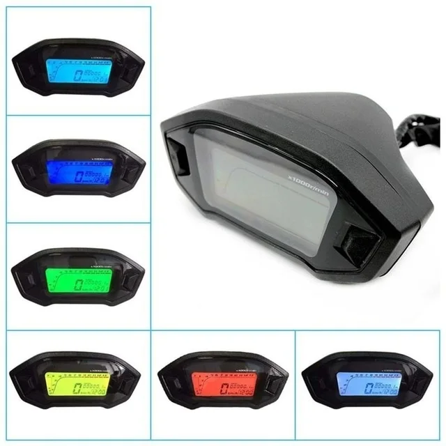Universal Tachometer ATV Motorcycle LCD Digital Speedometer Odometer KMH Gauge Backlight Motorcycle Odometer for 1,2,4 Cylinders