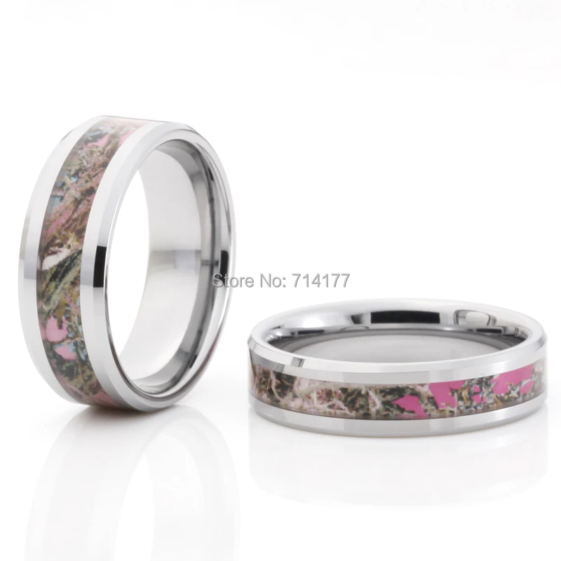 6mm 8mm newest style pink tree camo inlay tungsten wedding band comfort fit high polished - Pink Camo Wedding Rings For Her 6mm 8mm newest style pink tree camo inlay tungsten wedding band comfort fit high polished - Pink Camo Wedding Rings For Her