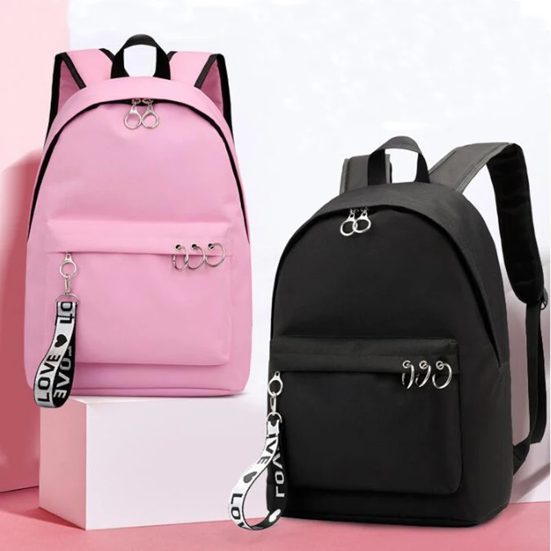 

Fashion Black Backpack School Bags for Teenage Girls Travel Shoulder Backpacks Bags Female Laptop Backpack Canvas Print Rucksack