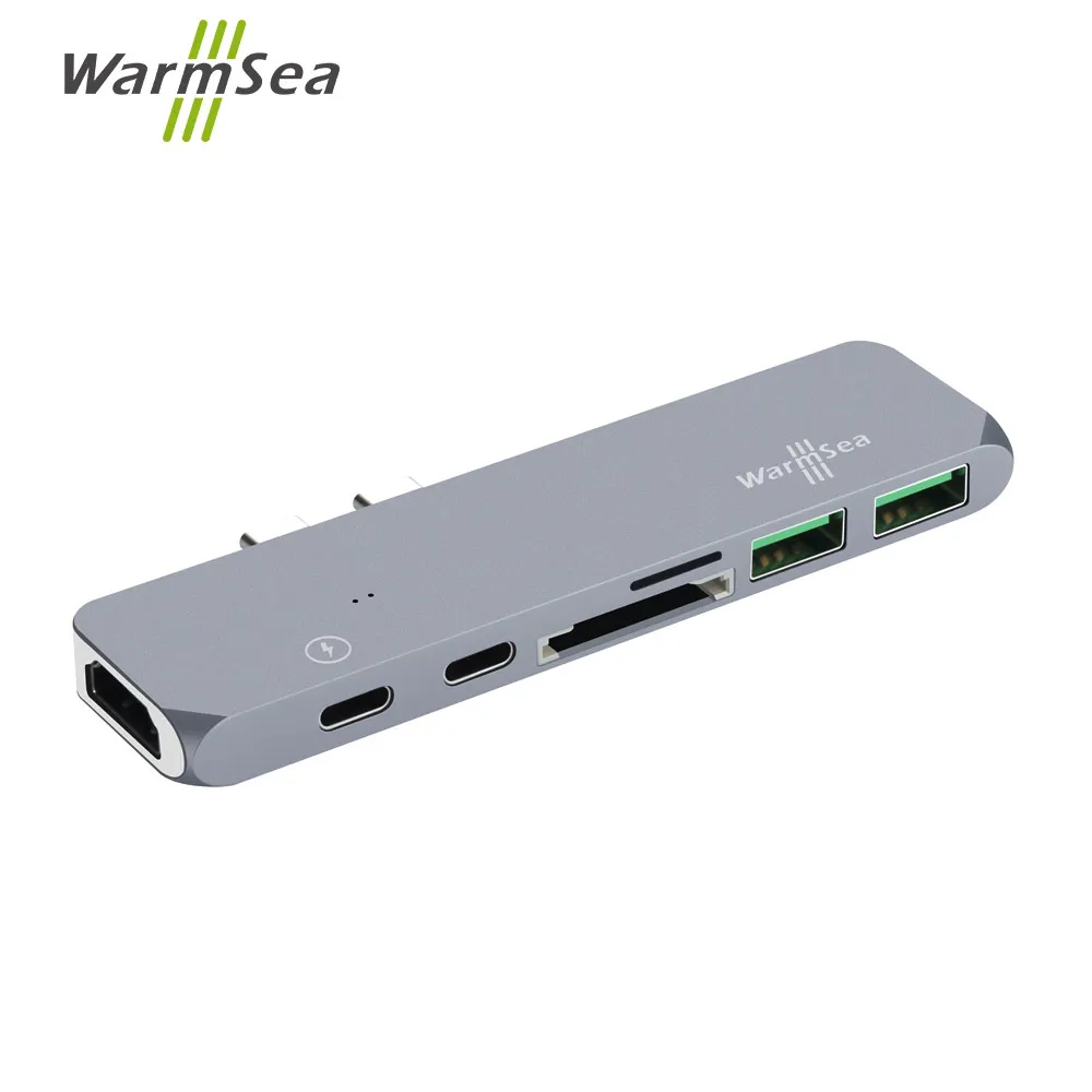 

USB C Type C HUB Thunderbolt 3 Adapter USB-C Dock Docking With HDMI 4k 2 USB 3.0 SD TF Card Reader Charging for Macbook Pro