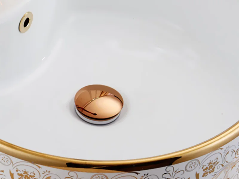 rose gold  basin pop up drain 5