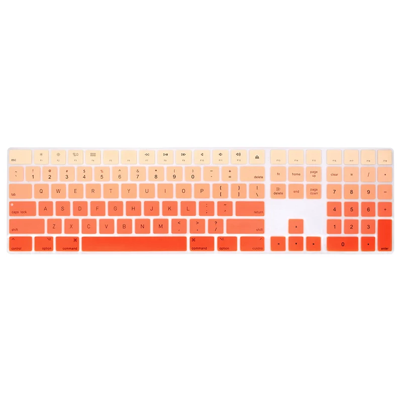 HRH силиконовый чехол для клавиатуры, защитная клавиатура для Apple Magic Keyboard с цифровой клавиатурой A1843 MQ052LL/A, выпущена в году - Цвет: Ombre Orange