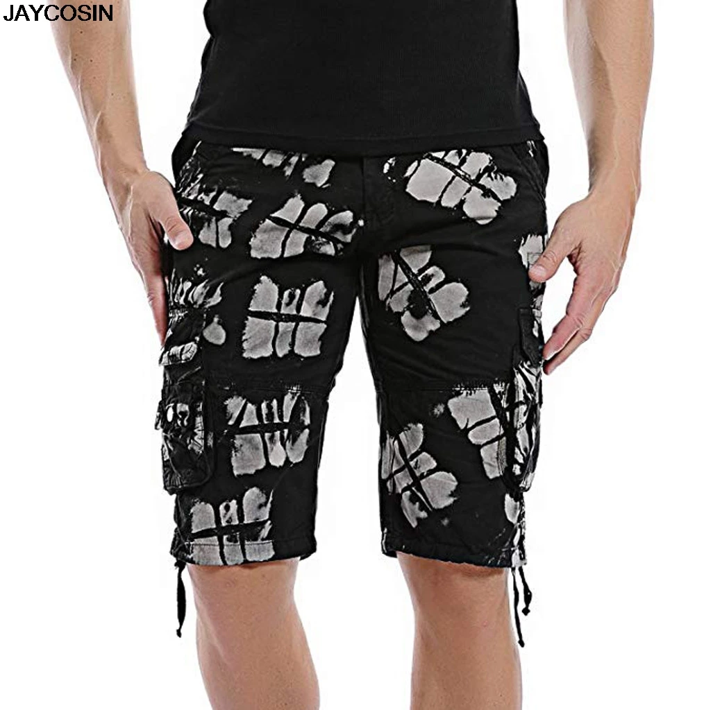 KLV мужские шорты летние модные мужские комбинезоны с карманами и пуговицами короткие брюки с завязками Высокое качество Горячая Распродажа 9508