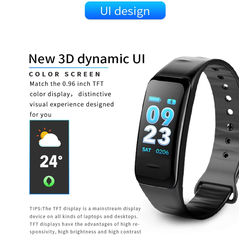 Smart bracelet watch Waterproof wristband Blood pressure measurement heart rate monitor Fitness tracker band pk mi band 2 3