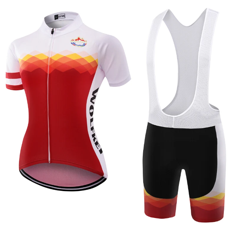 

Wolfkei Women Summer Short Sleeve Cycling Jersey/Comfortable Cycling Clothing/Ropa Ciclismo Hombre Colorful Direct Sales