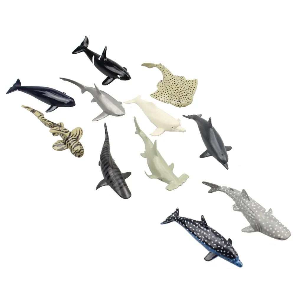 Sea Life Акула кит дельфин Манта модель 11 штук Мирового океана животных