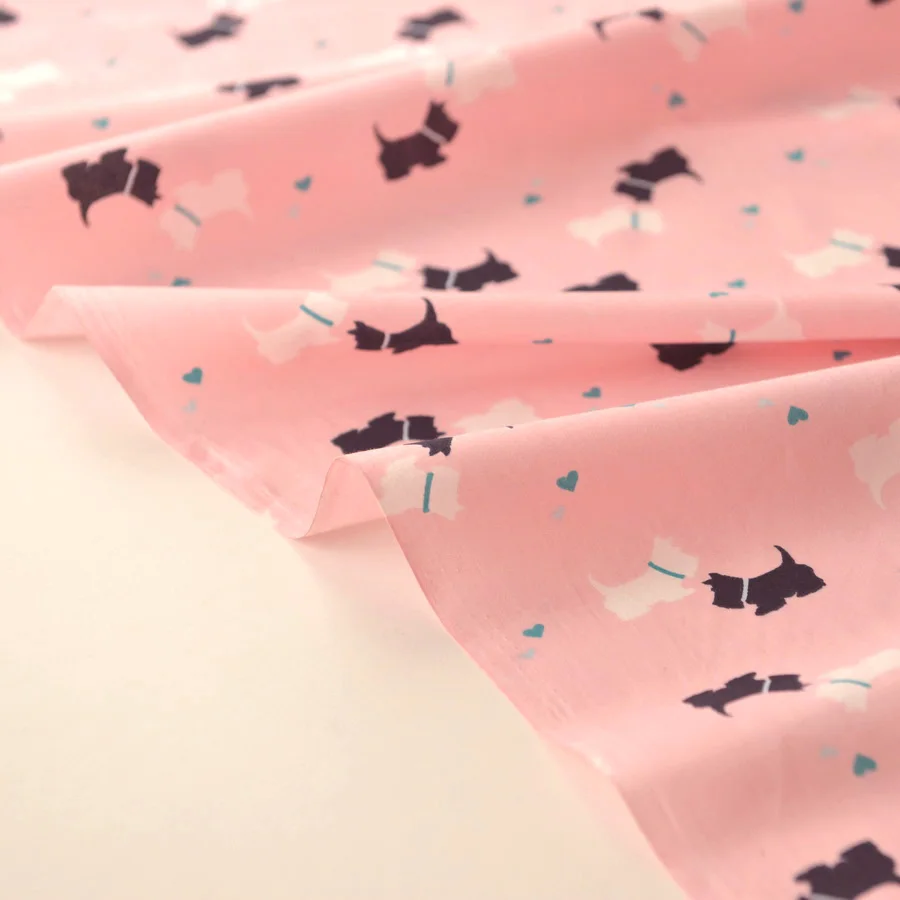 

Black and White Puppy Poplin Cotton Dress Children's Clothing Handmade Fabric