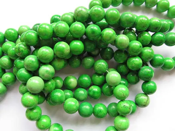 

wholesale turquoise beads round ball green pink hot red blue oranger black mixed jewelry beads 10mm--full strand 16inch/per stra