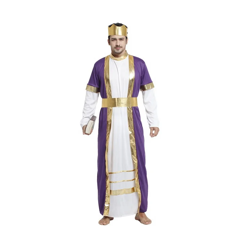 Фиолетовый благородный взрослый человек принц король Zeus костюм для Хеллоуина, карнавала, Рождества маскарад Вечерние Необычные платья для косплея одежда