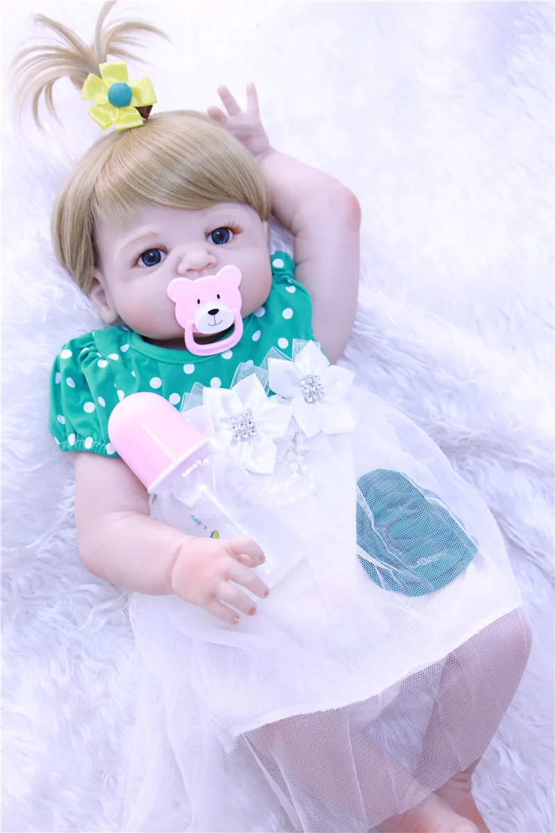 23 'ཱུ см полная силиконовая кукла Reborn Girl детские игрушки реалистичные куклы на