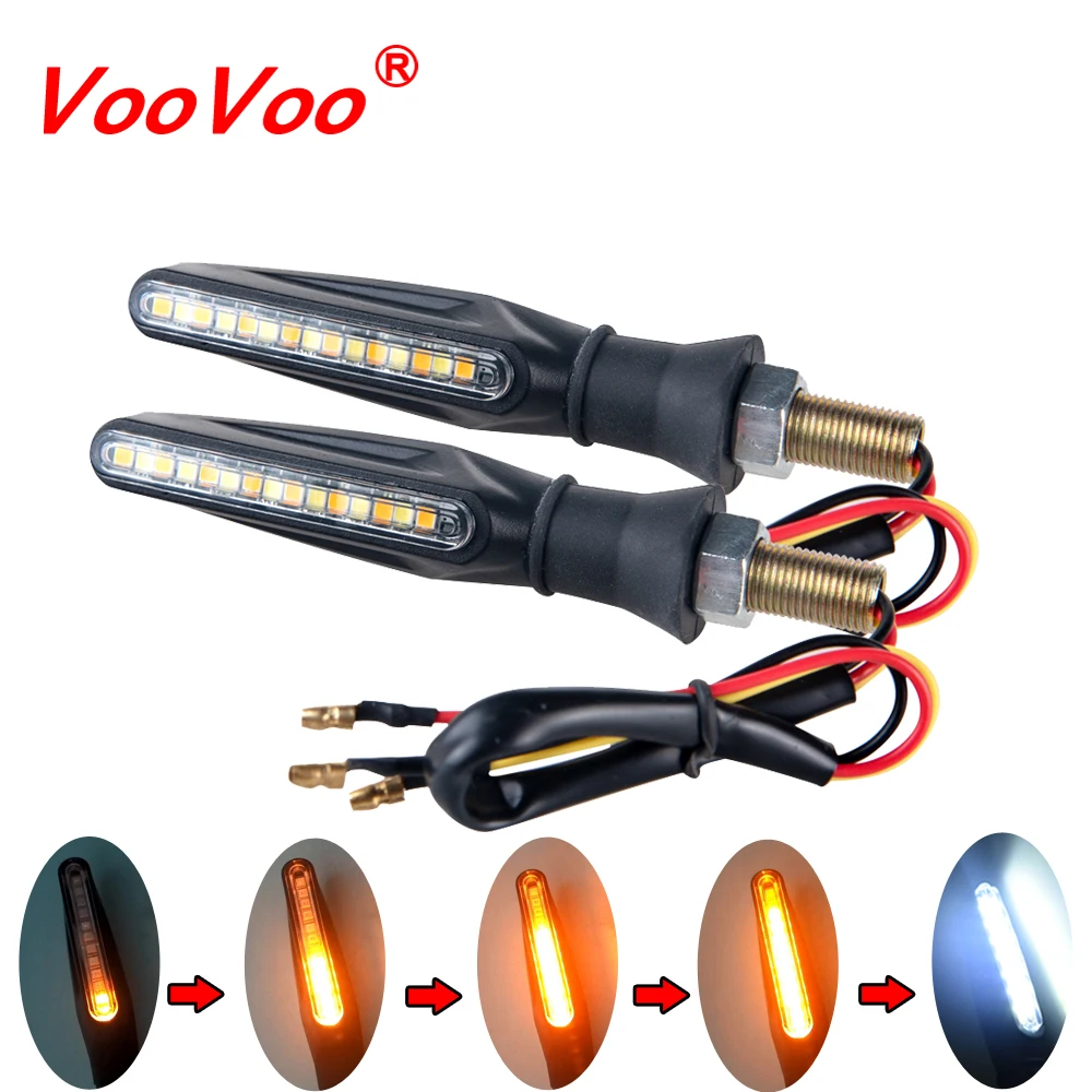 

1PCS Motorcycle Turn Signals Light LED Flowing Water Blinker Motorcycles Flashing Lights Tail Lamp Bendable Stop Indicators