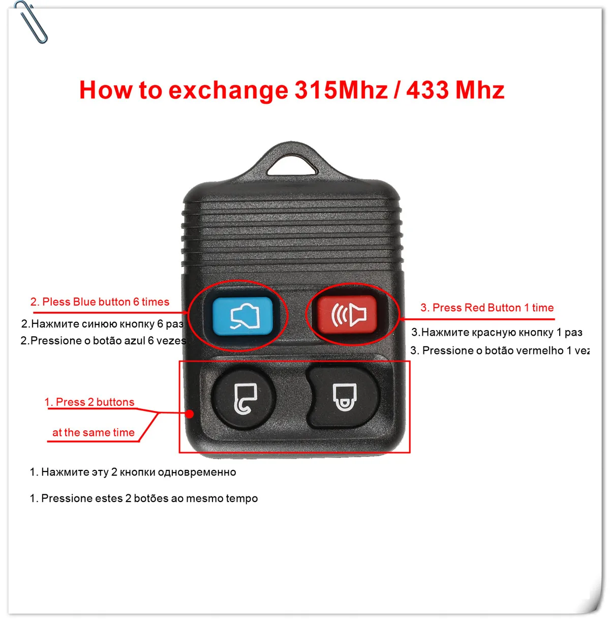 Jingyuqin 50 шт. 3/4 кнопки Автомобильный ключ Transit Keyless entrip Fob 315 МГц для Ford focus полный выход пульт дистанционного управления