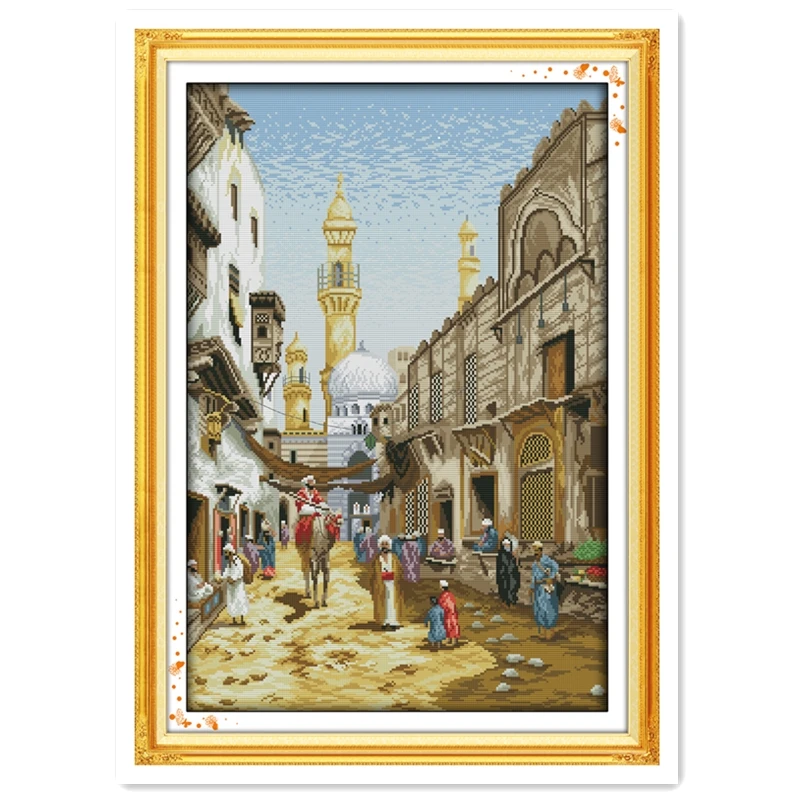

Exotic Scenery DMC Cross Stitch Fabric Home Decor Chinese Counted Cross Stitch Patterns Kits Needlework 11CT Printed On Canvas