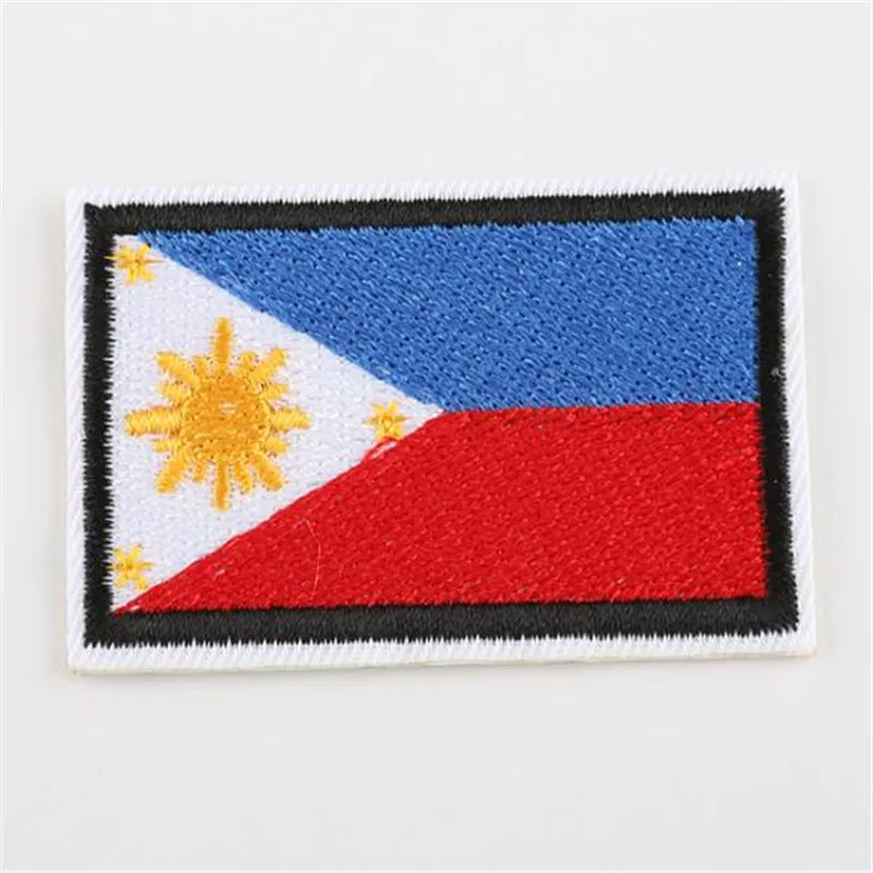 

Clothing diy embroidery iron on patch deal with it Philippine flag patches for clothes flower badge stickers fabric freeshipping