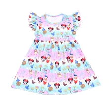 Новое поступление; платье с Минни для маленьких девочек; платье трапециевидной формы из молочного шелка с рисунками животных из мультфильмов; Эксклюзивная одежда для детей;