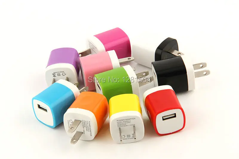 Цветной 1А США штекер Адаптер питания переменного тока домашнее настенное зарядное устройство с отдельным портом, USB зарядное устройство для iPhone 4 5 6 7 Plus htc HuaWei 300 шт./партия