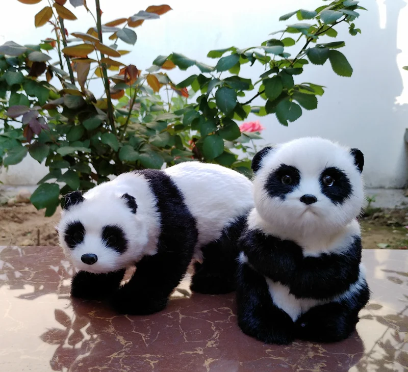 simulation panda hard model polyethylene&ampfurs standing and sitting pandas one lot/ 2 pcs prop home decoration gift s2275 | Игрушки и