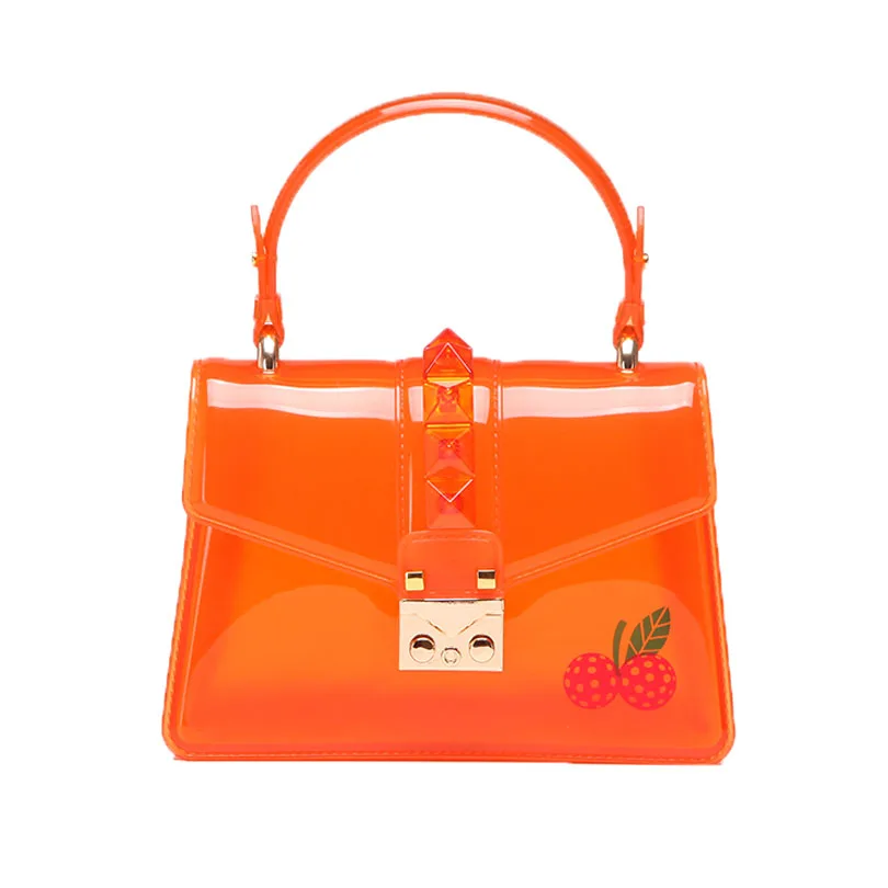

Women Silicone Summer Sweet Cherry Scarves Handbags Tote Bag Famous Ladies Rainbow Jelly Crossbody Shoulder Beach Bags Bolsa