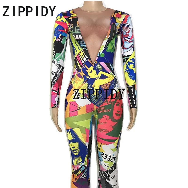 colorful-printed-jumpsuit-long-sleeves-stretch-bodysuit-women's-party-dance-wear-nightclub-female-singer-ds-show-sexy-stage-wear