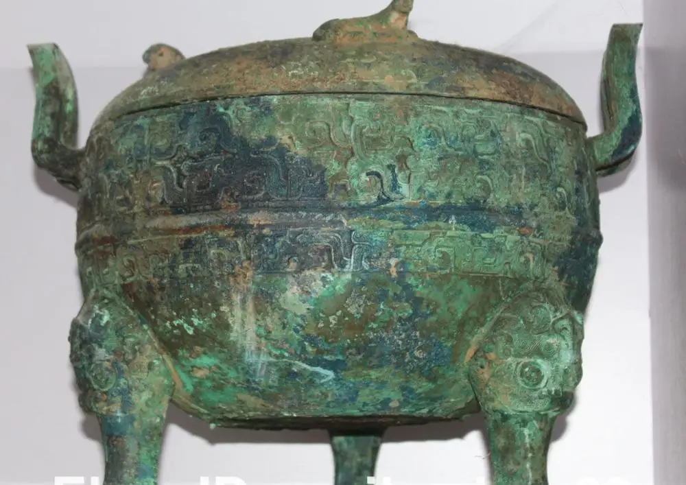

16" Old Dynasty Palace Bronze 3 Foot Food Water Wine Container Pot Jar Crock