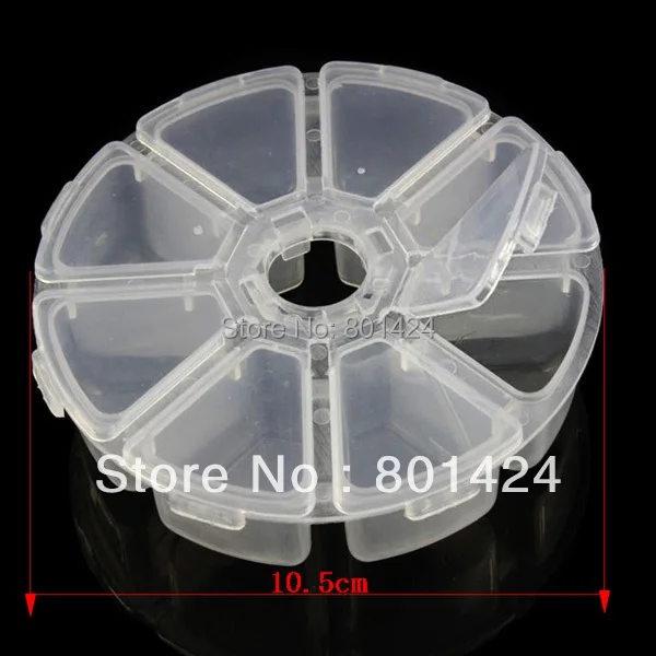 Free Shipping 3pcs 80-63 Round Clear Beads Display Storage Case Box 11cm Dia acrylic beads box