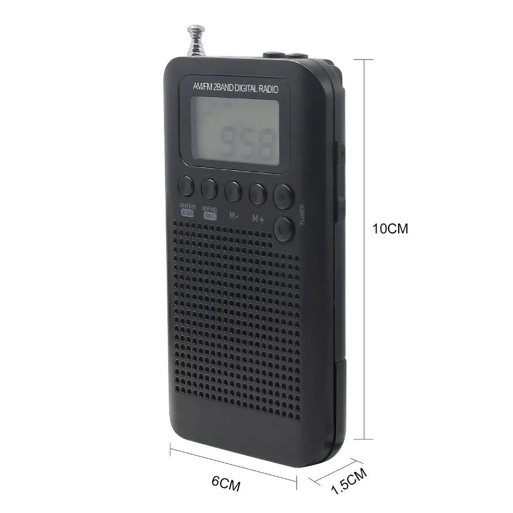 Мини Am/Fm Портативный Цифровой транзистор Радио 2 диапазона 8UV стерео радио