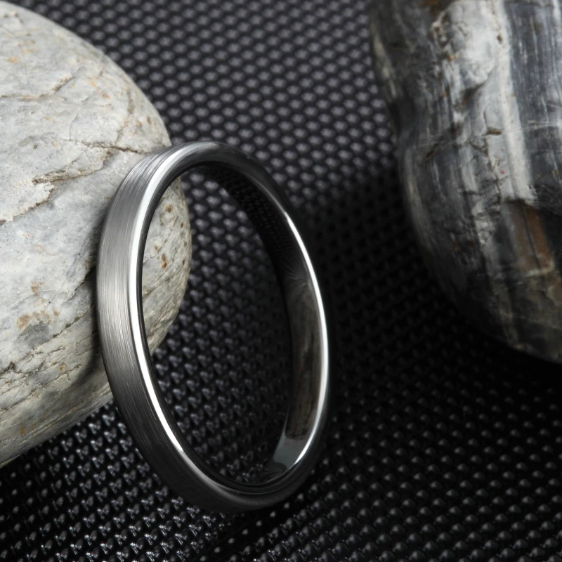 3mm Fashion Rings For Women Silver Vintage Tungsten Rings Anillos Anels For Female Beautiful Wedding Jewelry Girls Ring