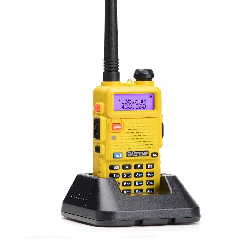 Baofeng UV-5R ham радио гарнитуры иди и болтай Walkie Talkie для приемопередающей радиостанции станция Dual Band СВЧ УВЧ передвижной uv5r CB, желтый