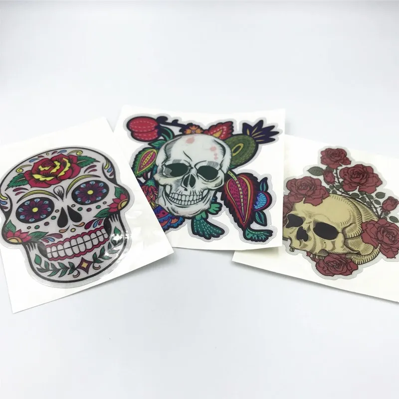 

9CM interesting SKULL 4X MEXICAN SUGAR SKULL Classic Combination Decals Reflective Car Sticker Motorcycles Decoration
